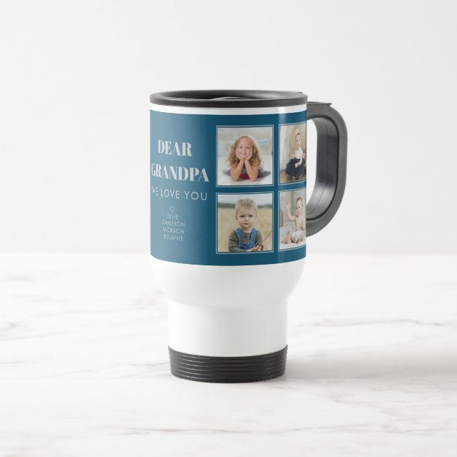 Mug De Voyage Grand-père personnalisé moderne Nous vous aimons 8 (Devant droit)