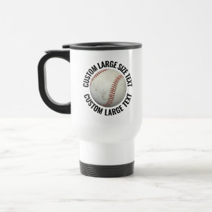Mug De Voyage Grand Texte Personnalisé Blanc Baseball Personnali