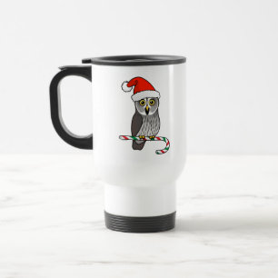 Mug De Voyage Grande chouette grise Père Noël