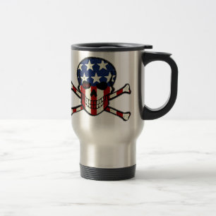 Mug De Voyage Graphique americana de drapeau de crâne de