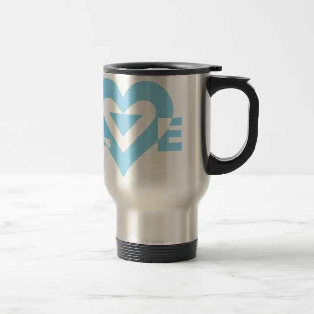 Mug De Voyage Graphique d'amour cool, Bleu (Droit)