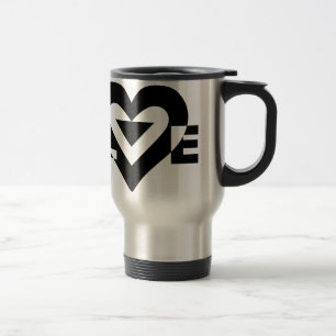 Mug De Voyage Graphique d'amour cool, noir