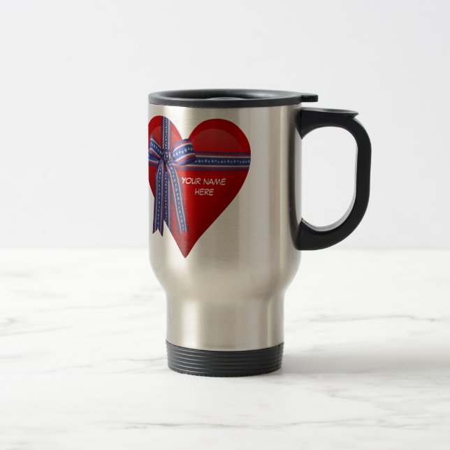 Mug De Voyage Graphique Patriotic Heart (Droit)