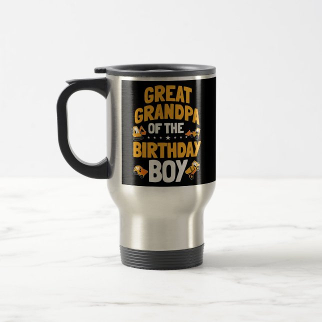 Mug De Voyage Great Grandpa of the Birthday Boy Construction (Gauche)