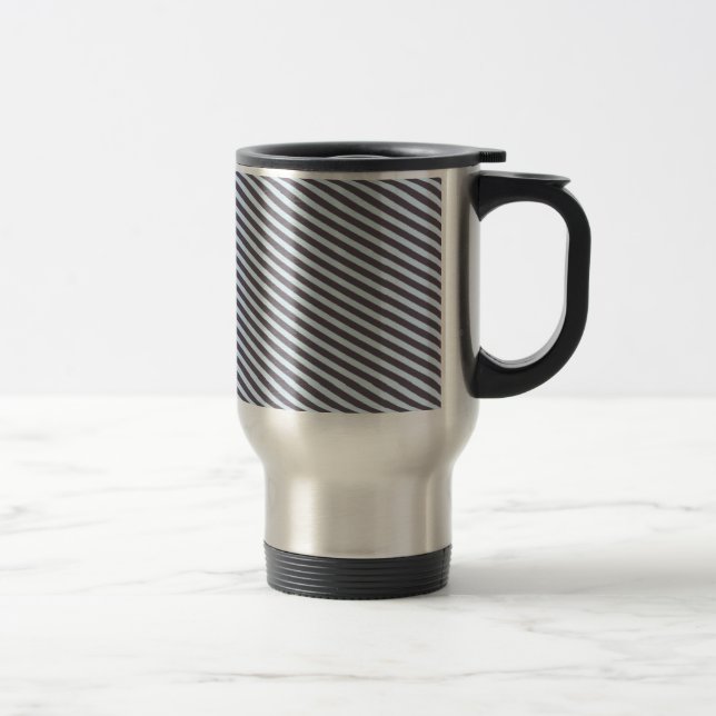 Mug De Voyage Gris bleu rayé (Droit)