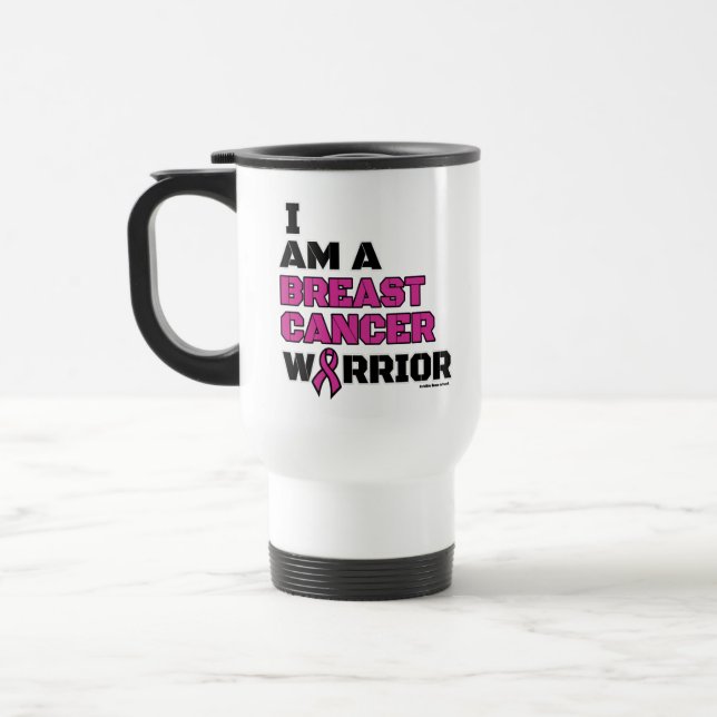 Mug De Voyage Guerrier/Bloc/Je suis...Cancer du sein (Gauche)