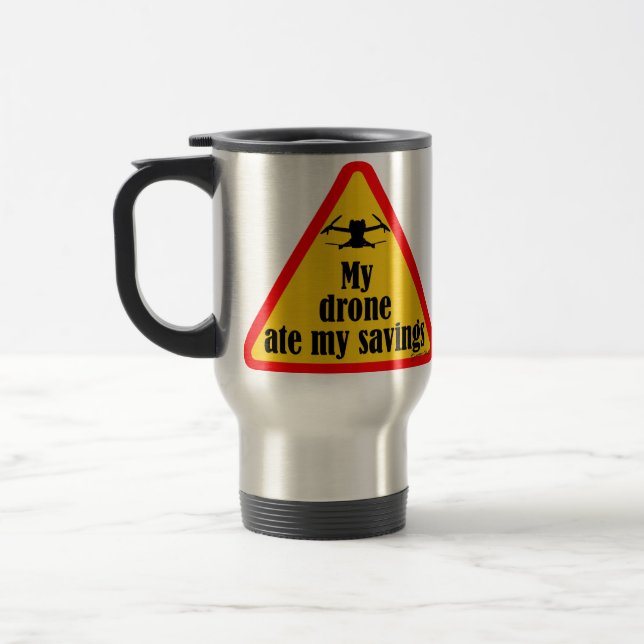 Mug De Voyage Guillemets drones amusants (Gauche)