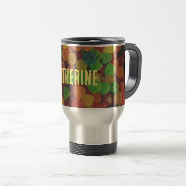 Mug De Voyage Gumdrops Personnalisé Candy Quirky (Devant droit)