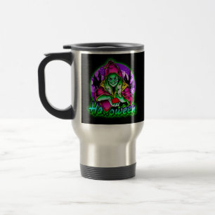 Mug De Voyage Halloween Éffrayant Green sorcière magique Casquet