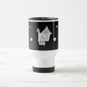 Mug De Voyage Halloween la nuit avec Haunted House, chauves-sour