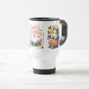 Mug De Voyage Happy Halloween 2025 Ghost Citrouille