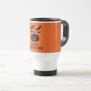 Mug De Voyage Happy Halloween Citrouille Bat Minimal