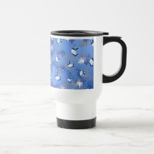Mug De Voyage Happy Hanoukka Falling Stars and Dreidels