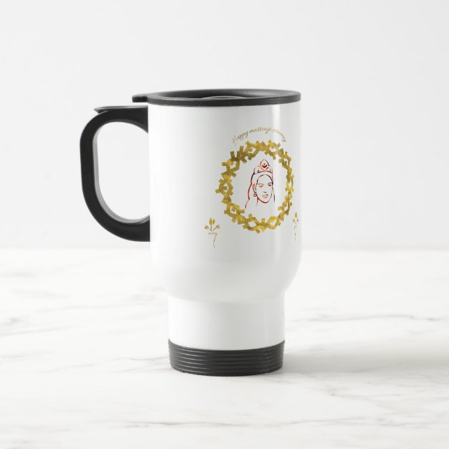 Mug De Voyage Happy Marriage ceremony (Gauche)