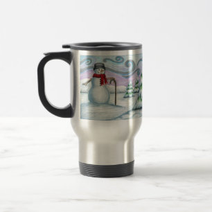 Mug De Voyage Happy Snowman Joyeuses Fêtes Voyage Mug