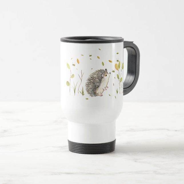 Mug De Voyage Hérisson Boug de voyage personnalisé (Devant droit)