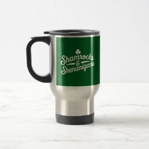 Mug De Voyage Heureux Jour de la Saint Patrick Lucky Shamrock&Sh