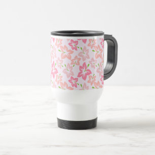 Mug De Voyage Hibiscus Rose, Fleurs Roses, Motif De Fleurs