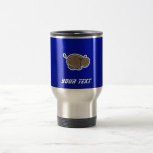 Mug De Voyage Hippopotame mignon ; Bleu