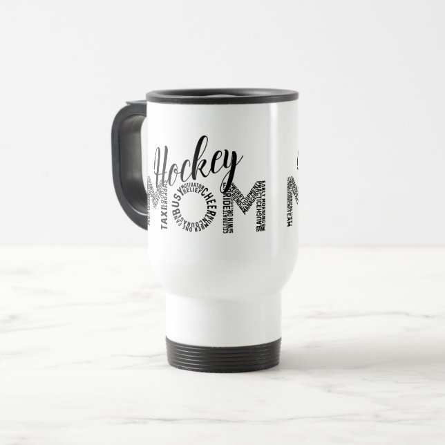 Mug De Voyage Hockey Maman Mot Art (Devant gauche)