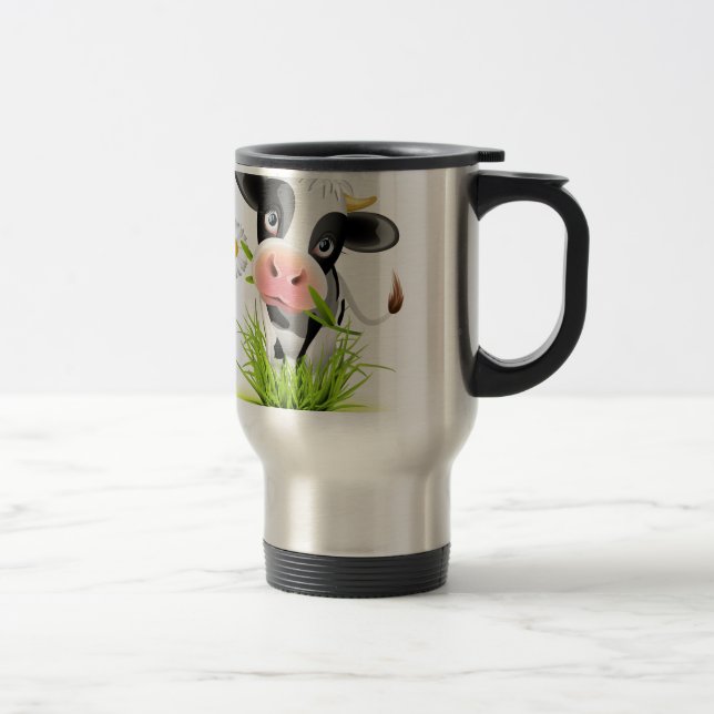 Mug De Voyage Holstein cow en gris (Droit)