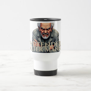 Mug De Voyage Homme âgé en colère – Illustration de dessin animé