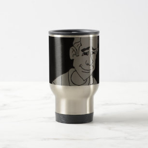 Mug De Voyage Homme noir et blanc Croquis Voyage / Mug Commutate