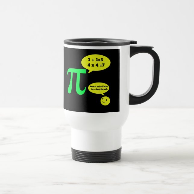 Mug De Voyage Humour irrationnel de pi (Droite)