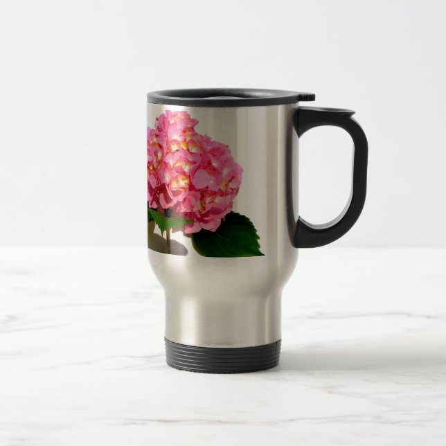 Mug De Voyage Hydrangée rose fleur rose rose rose floral (Droit)