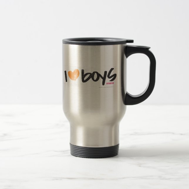 Mug De Voyage I garçons de coeur oranges (Droit)