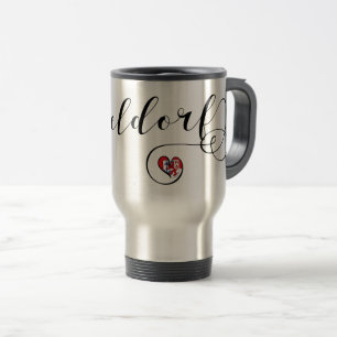 Mug De Voyage I Heart Düsseldorf, Drapeau, Allemagne