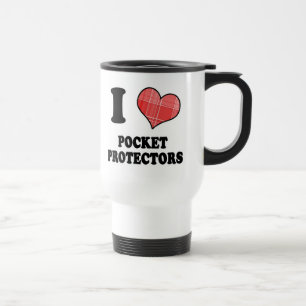 Mug De Voyage I Love (Coeur Plaid) Protecteurs de poche