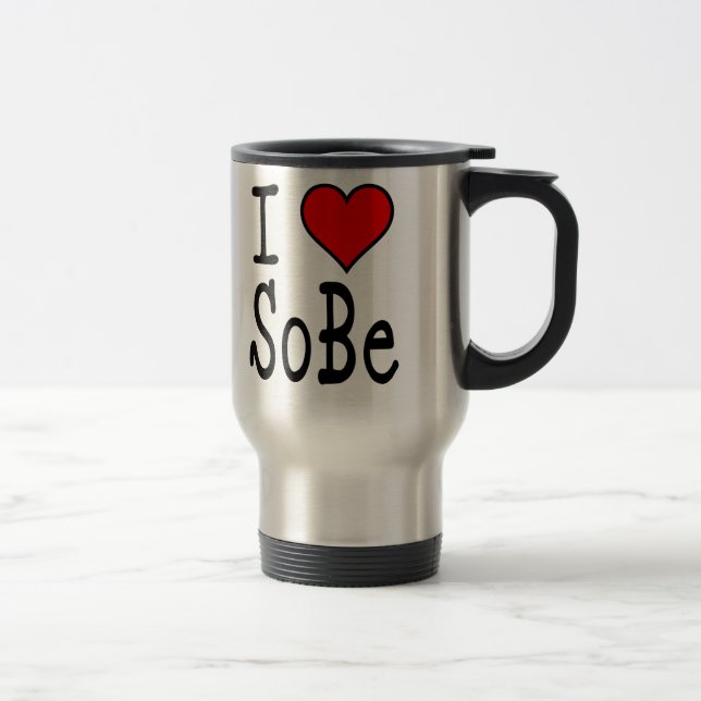 Mug De Voyage I plage de sud de coeur (Droit)