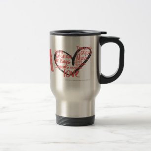 Mug De Voyage I rose de graffiti de coeur