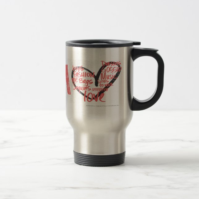 Mug De Voyage I rose de graffiti de coeur (Droit)