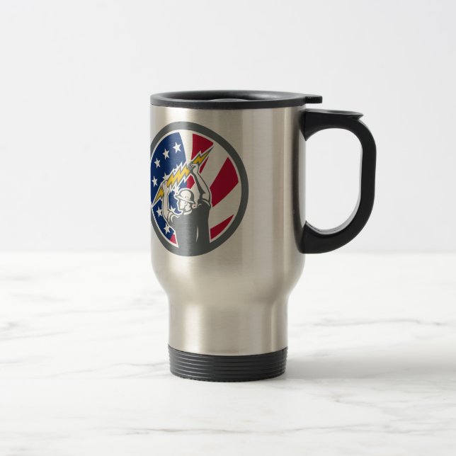 Mug De Voyage Icône américaine de drapeau des Etats-Unis (Droit)