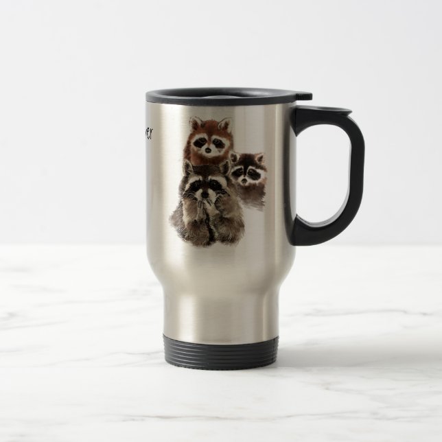 Mug De Voyage Il n'y a jamais trop de Citations Raccoons mignons (Droit)