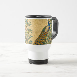 Mug De Voyage Illustration botanique de paon Art Nouveau