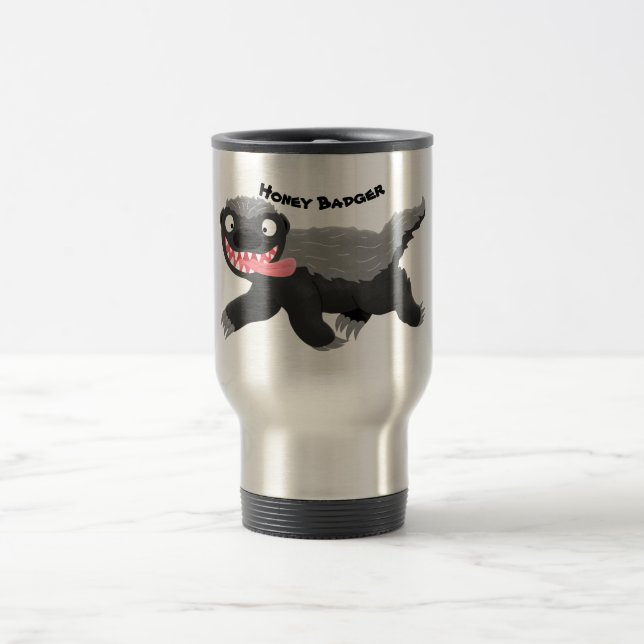 Mug De Voyage Illustration de blaireau au miel affamé (Centre)