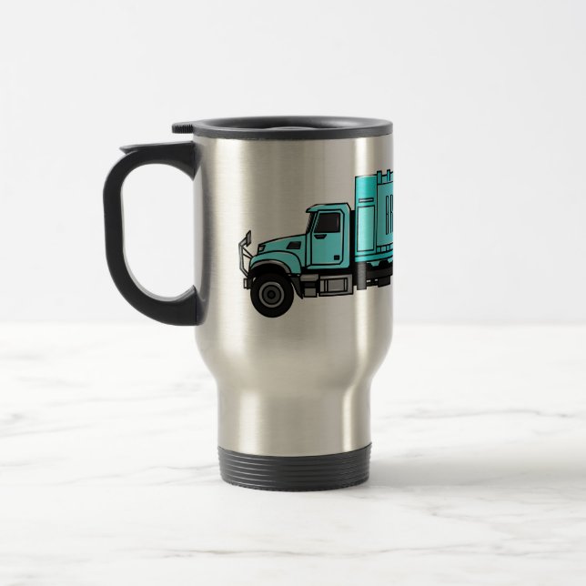 Mug De Voyage Illustration de camion à ordures (Gauche)