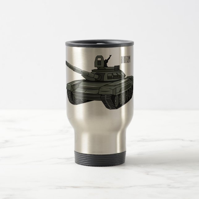 Mug De Voyage Illustration de caricature de réservoir (Centre)