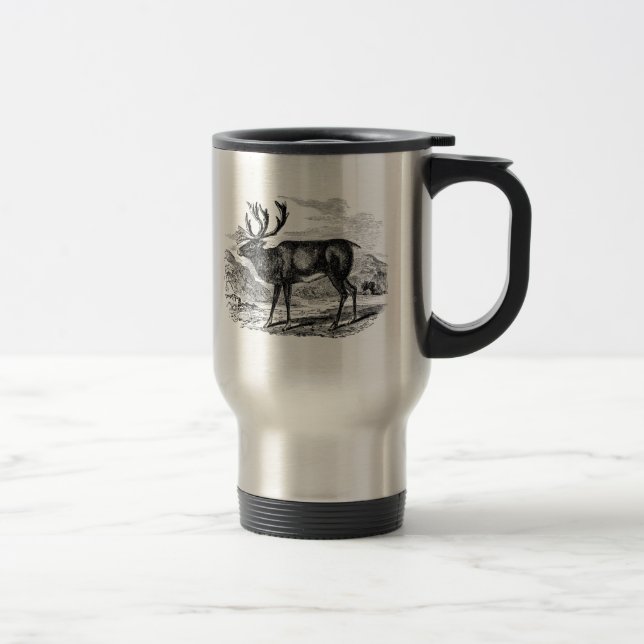 Mug De Voyage Illustration de cerfs communs personnalisée par (Droit)