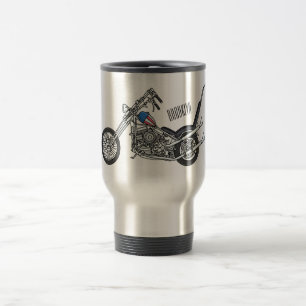 Mug De Voyage Illustration de Chopper Motorcycle 1950