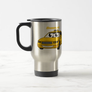 Mug De Voyage Illustration de dessin animé amusant de taxi jaune