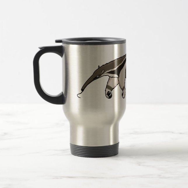 Mug De Voyage Illustration de dessin animé d'Anteater happy (Gauche)