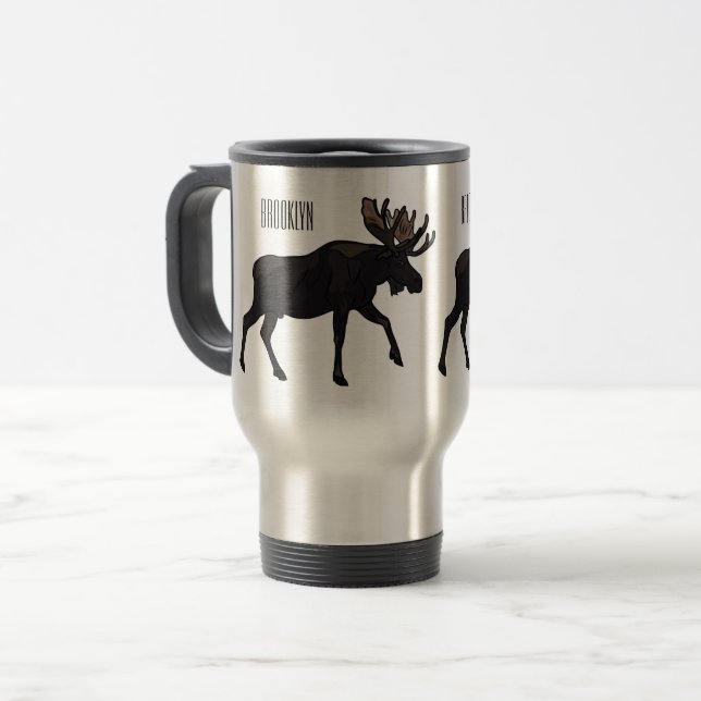 Mug De Voyage Illustration de dessin sur l'orignal (Devant gauche)