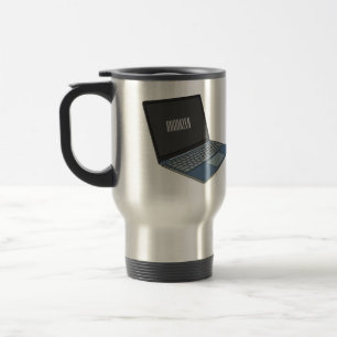 Mug De Voyage Illustration de dessin sur ordinateur portable