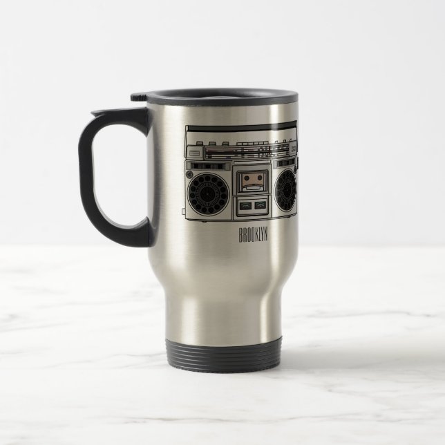 Mug De Voyage Illustration de la bande dessinée radio (Gauche)