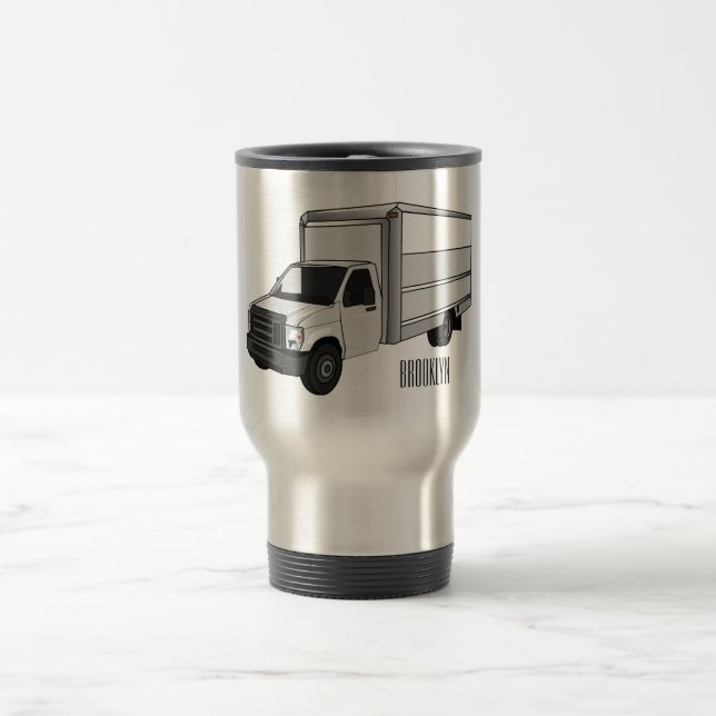 Mug De Voyage Illustration de la caricature du camion-boîte (Centre)