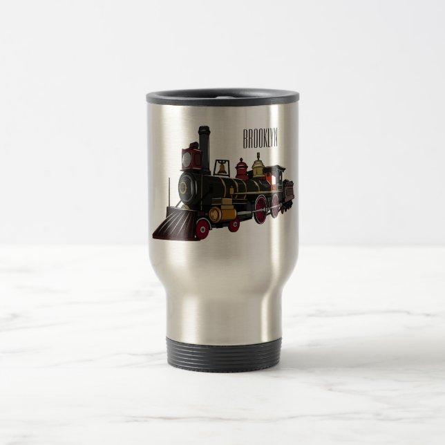 Mug De Voyage Illustration de la locomotive à vapeur (Centre)